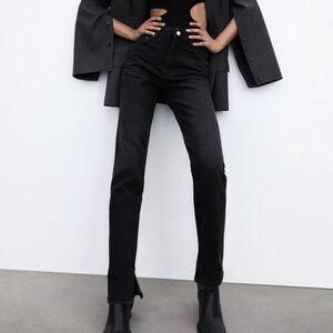 NWT Zara Slip Slim Jeans in Black size US0